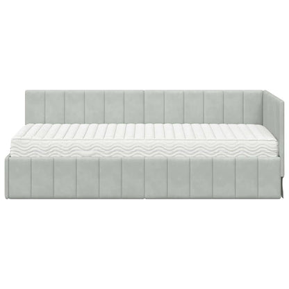 Struttura Letto Angolare con Materasso 2 pcs Grigio chiaro