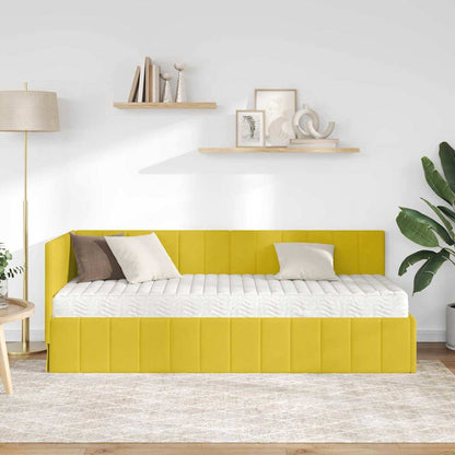 Struttura Letto Angolare con Materasso 2 pcs Giallo Velluto