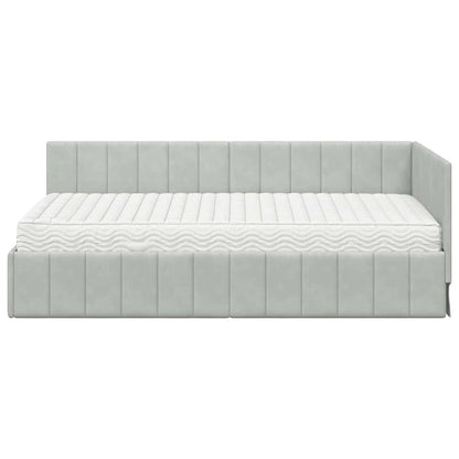 Struttura Letto Angolare con Materasso 2 pcs Grigio chiaro
