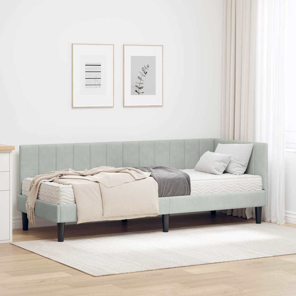 Struttura Letto Angolare con Materasso 2 pcs Grigio chiaro
