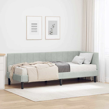 Struttura Letto Angolare con Materasso 2 pcs Grigio chiaro