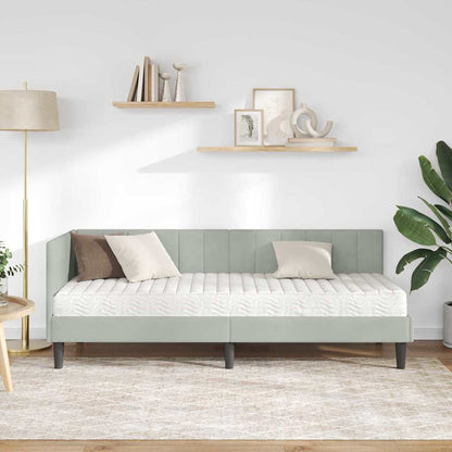 Struttura Letto Angolare con Materasso 2 pcs Grigio chiaro