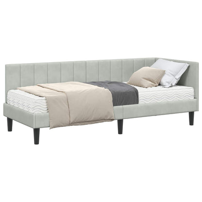 Struttura Letto Angolare con Materasso 2 pcs Grigio chiaro