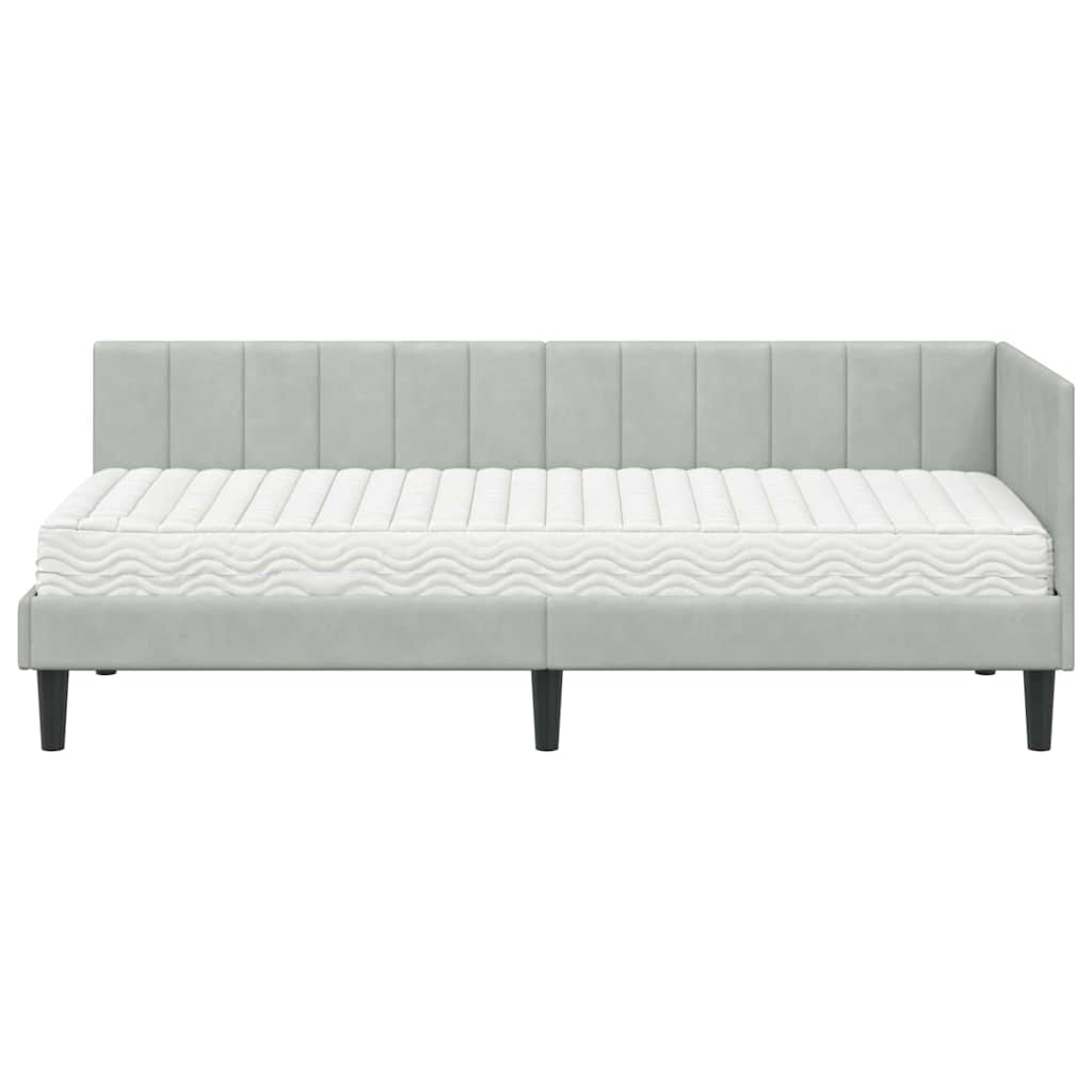 Struttura Letto Angolare con Materasso 2 pcs Grigio chiaro