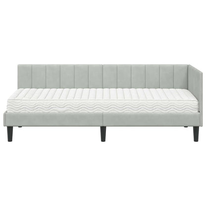 Struttura Letto Angolare con Materasso 2 pcs Grigio chiaro