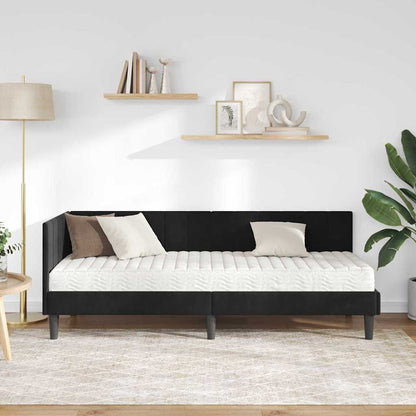 Struttura Letto Angolare con Materasso 2 pcs Nero Velluto