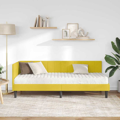 Struttura Letto Angolare con Materasso 2 pcs Giallo Velluto