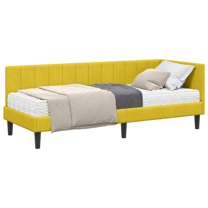 Struttura Letto Angolare con Materasso 2 pcs Giallo Velluto