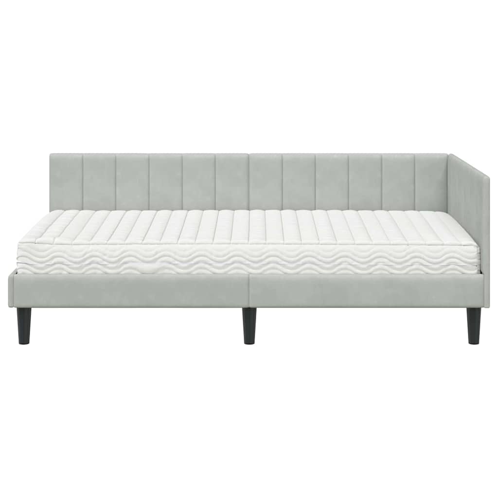 Struttura Letto Angolare con Materasso 2 pcs Grigio chiaro