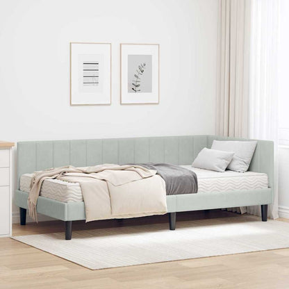 Struttura Letto Angolare con Materasso 2 pcs Grigio chiaro
