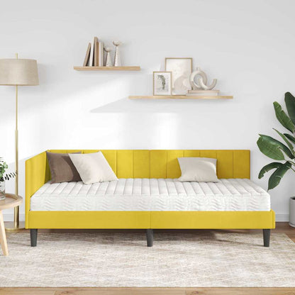 Struttura Letto Angolare con Materasso 2 pcs Giallo Velluto