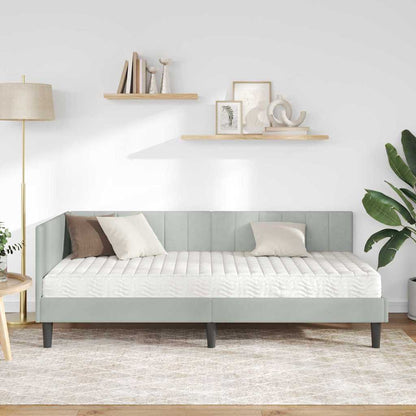 Struttura Letto Angolare con Materasso 2 pcs Grigio chiaro