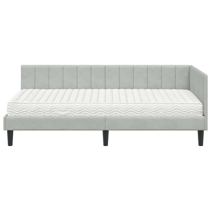 Struttura Letto Angolare con Materasso 2 pcs Grigio chiaro