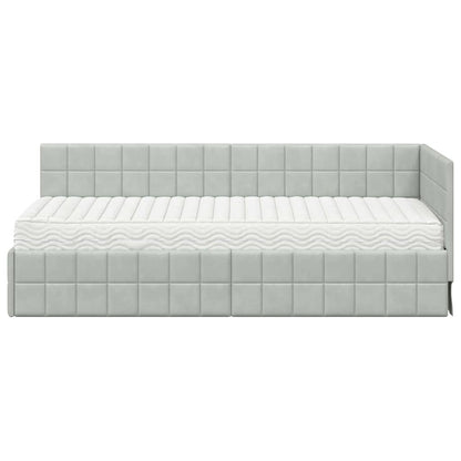 Struttura Letto Angolare con Materasso 2 pcs Grigio chiaro