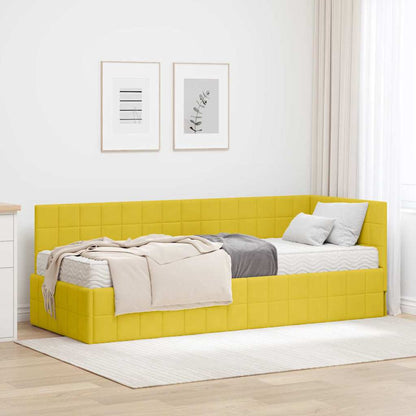 Struttura Letto Angolare con Materasso 2 pcs Giallo Velluto