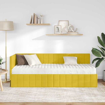 Struttura Letto Angolare con Materasso 2 pcs Giallo Velluto