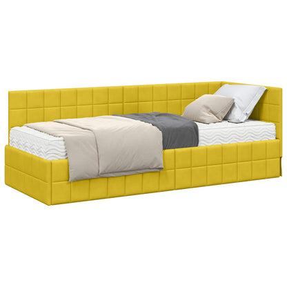 Struttura Letto Angolare con Materasso 2 pcs Giallo Velluto