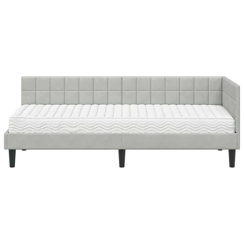 Struttura Letto Angolare con Materasso 2 pcs Grigio chiaro
