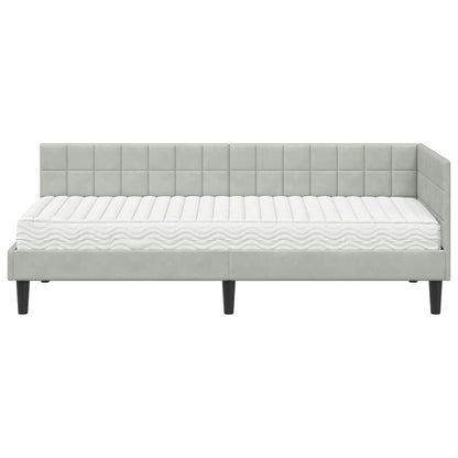 Struttura Letto Angolare con Materasso 2 pcs Grigio chiaro