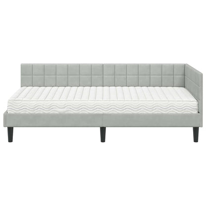 Struttura Letto Angolare con Materasso 2 pcs Grigio chiaro