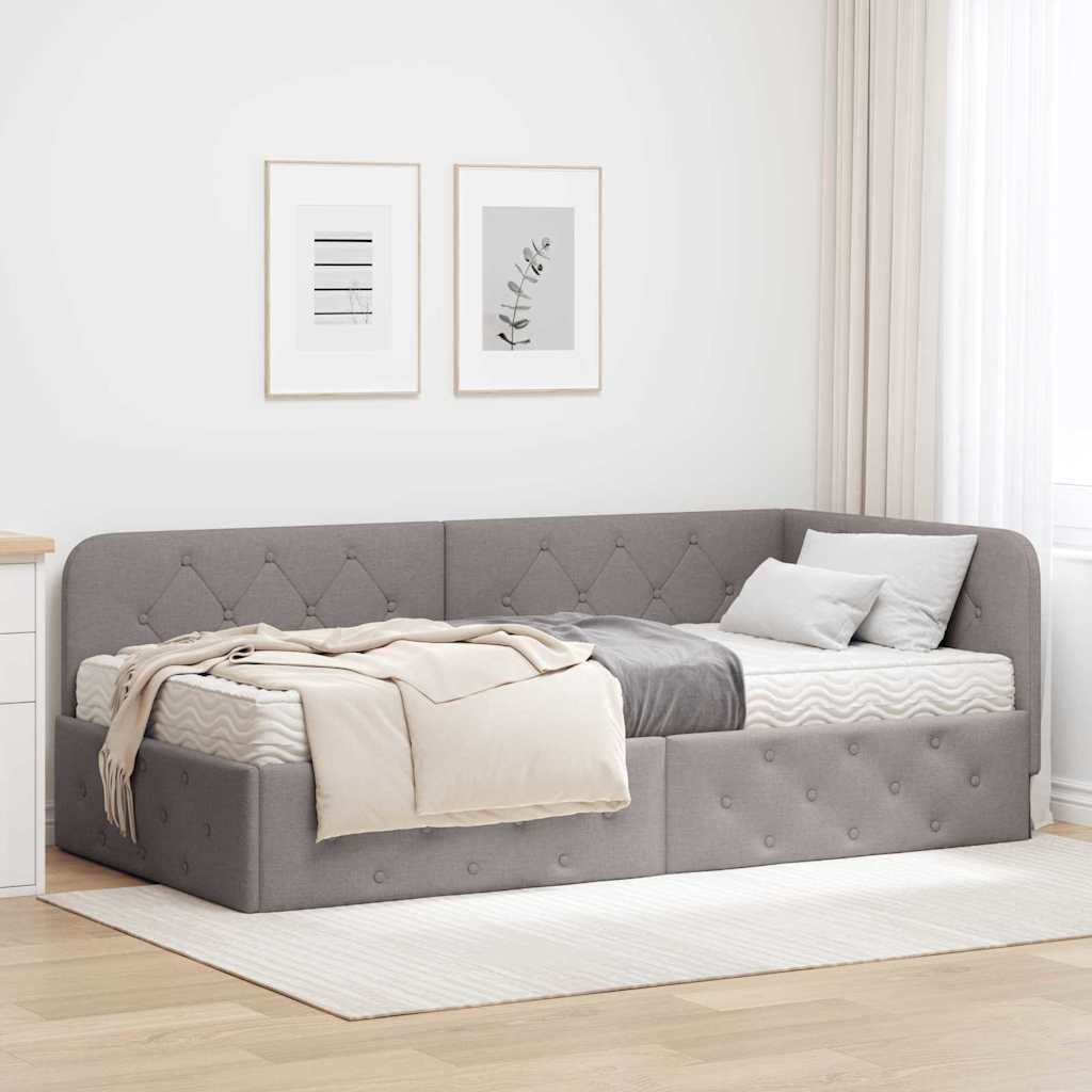 Cornice del letto ad angolo Talpa 90 x 190 cm Tessuto
