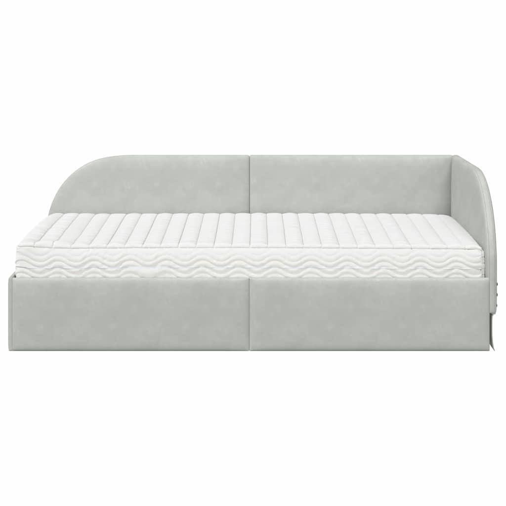 Struttura Letto Angolare con Materasso 2 pcs Grigio chiaro