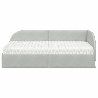 Struttura Letto Angolare con Materasso 2 pcs Grigio chiaro