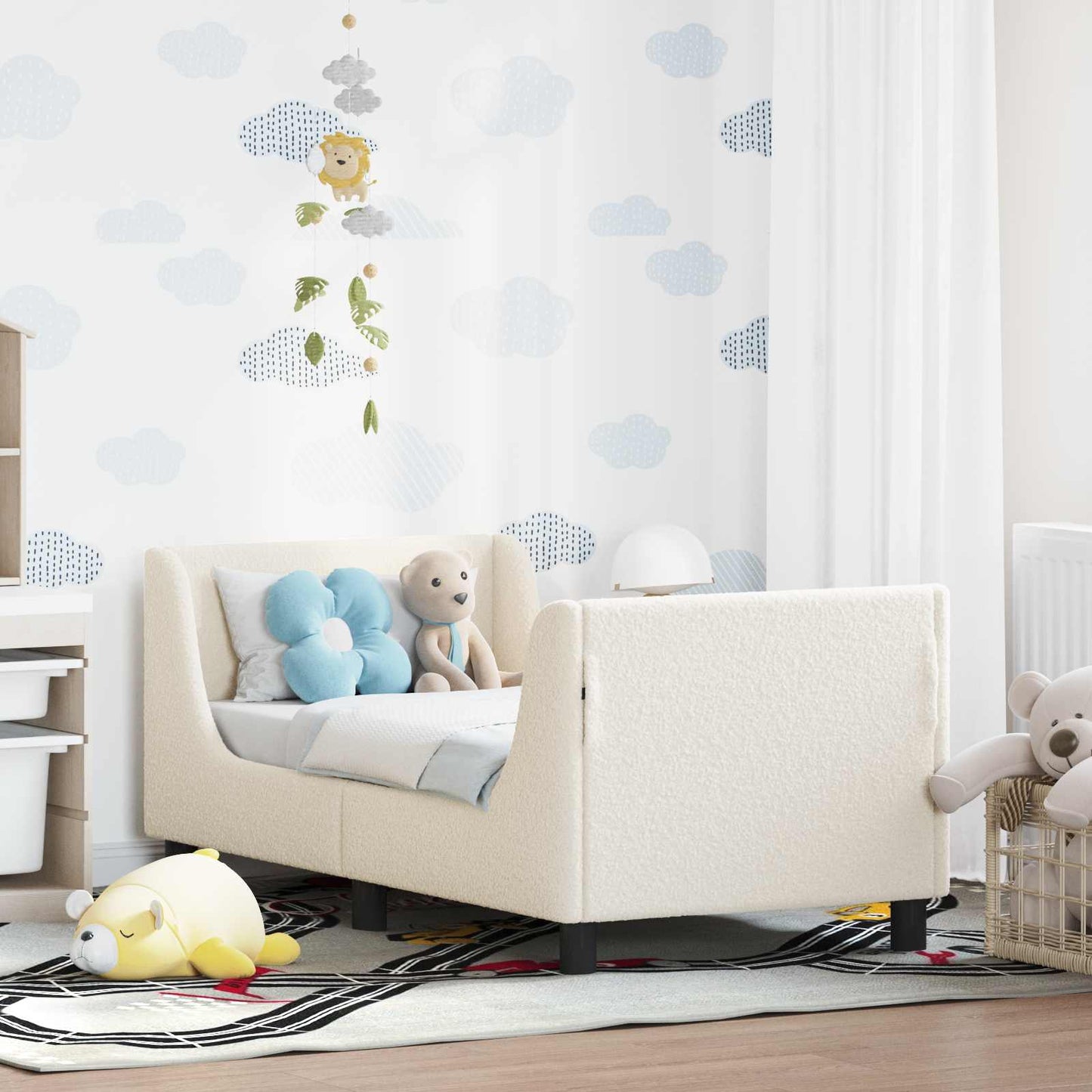 Struttura letto per bambini con testata Crema 70 x 140 cm
