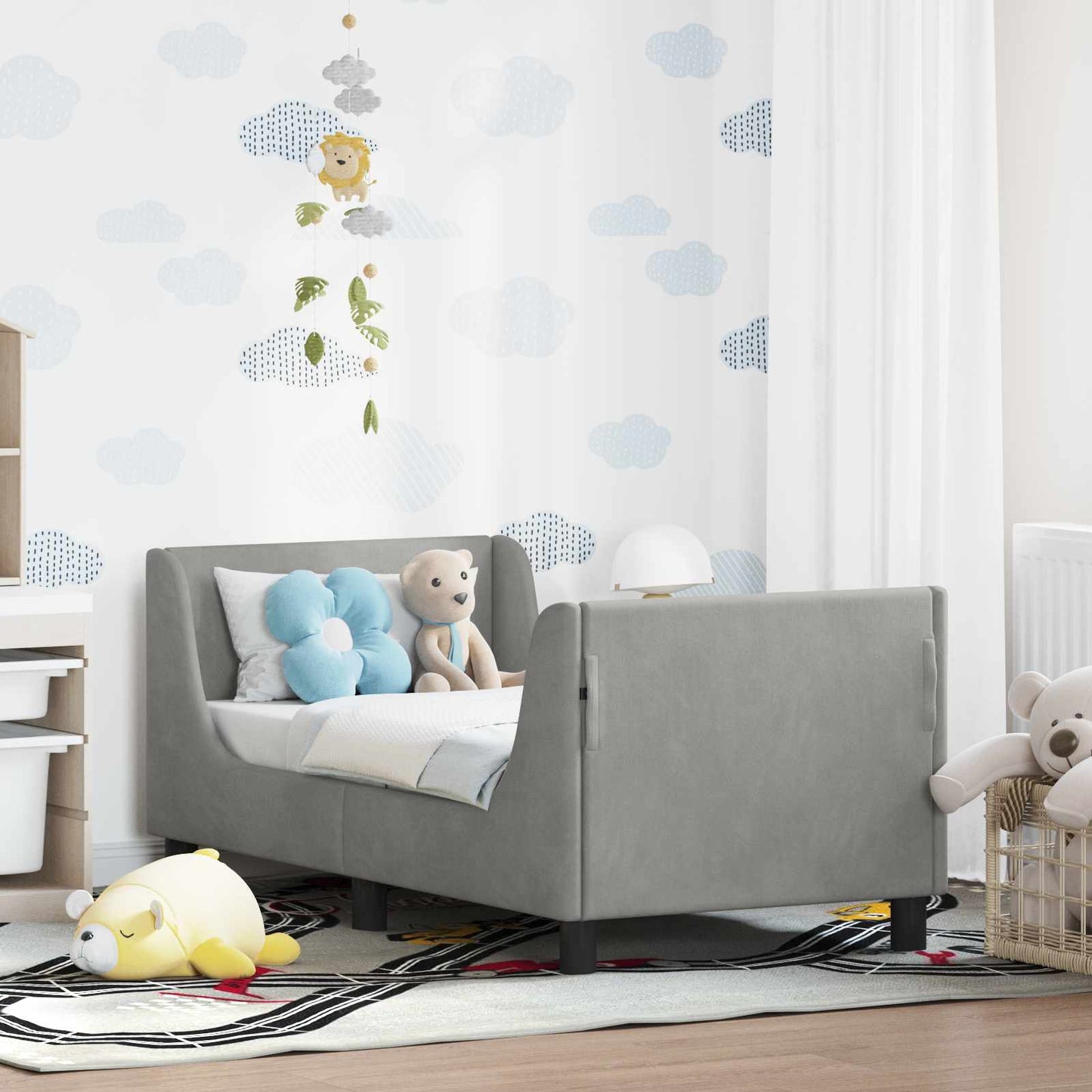 Struttura letto per bambini con testata Grigio chiaro
