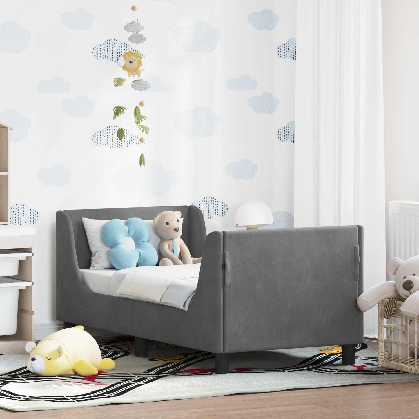 Struttura letto per bambini con testata Grigio scuro