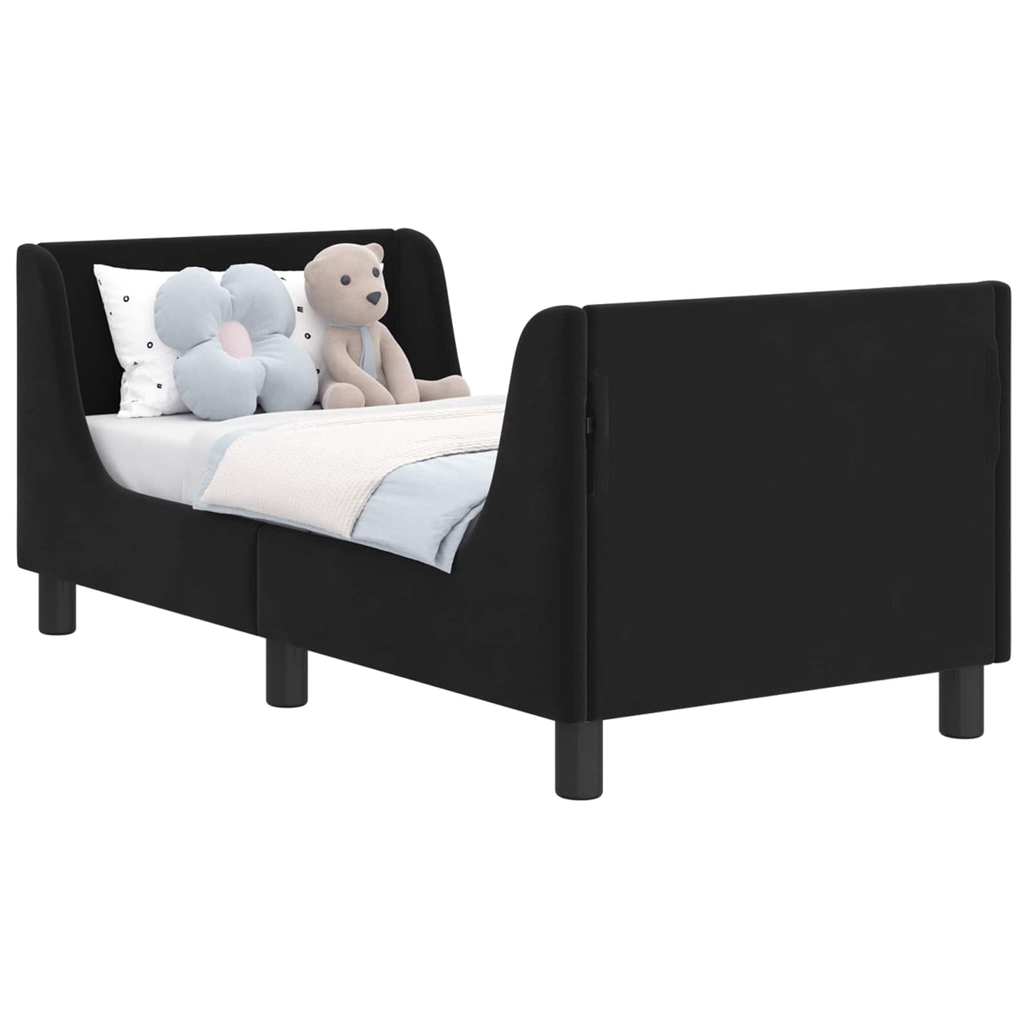 Struttura letto per bambini con testata Nero 70 x 140 cm