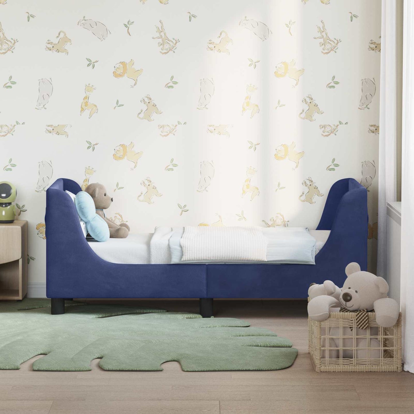 Struttura letto per bambini con testata Blu Polizia 70 x 140 cm