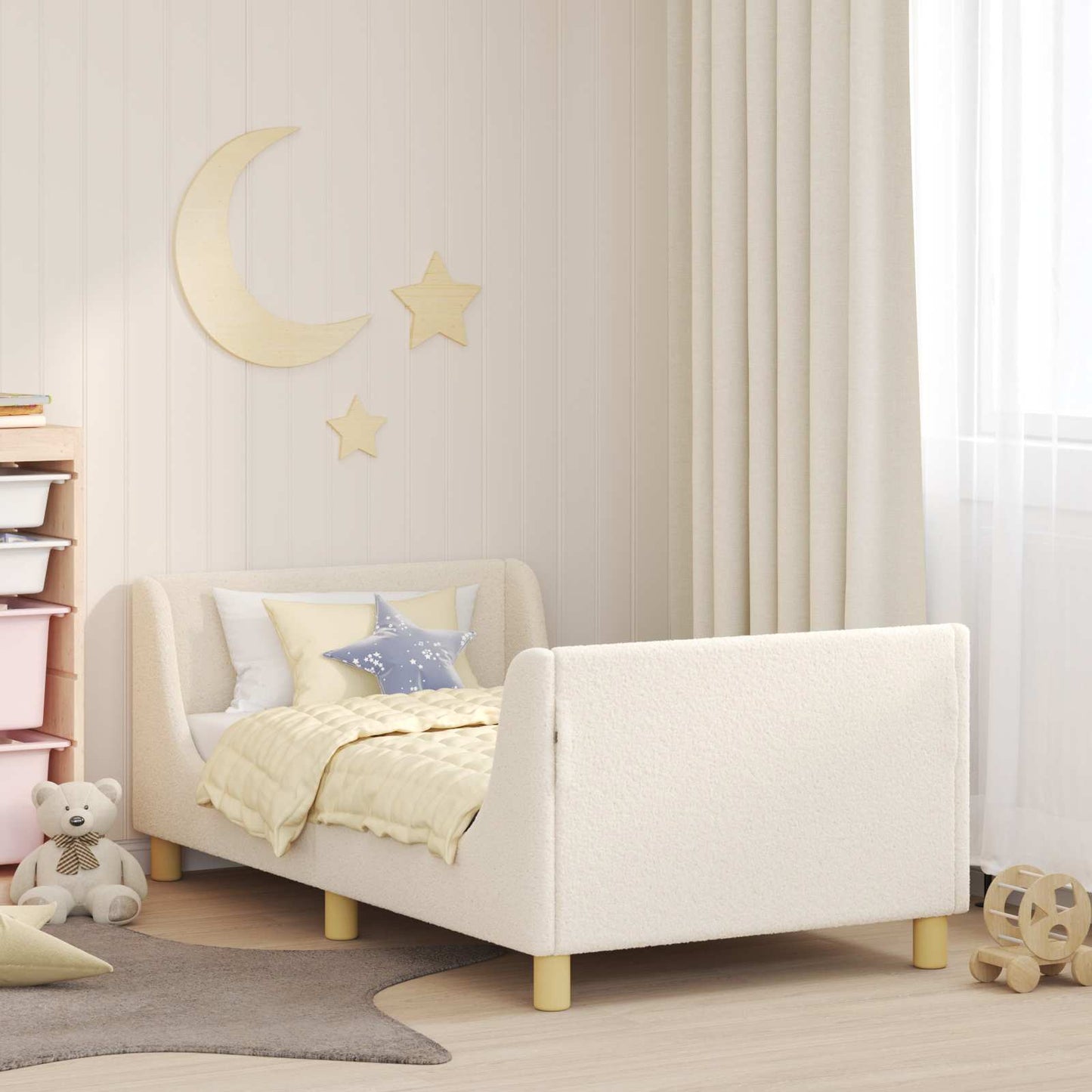 Struttura letto bambini con testata Crema 80 x 160 cm