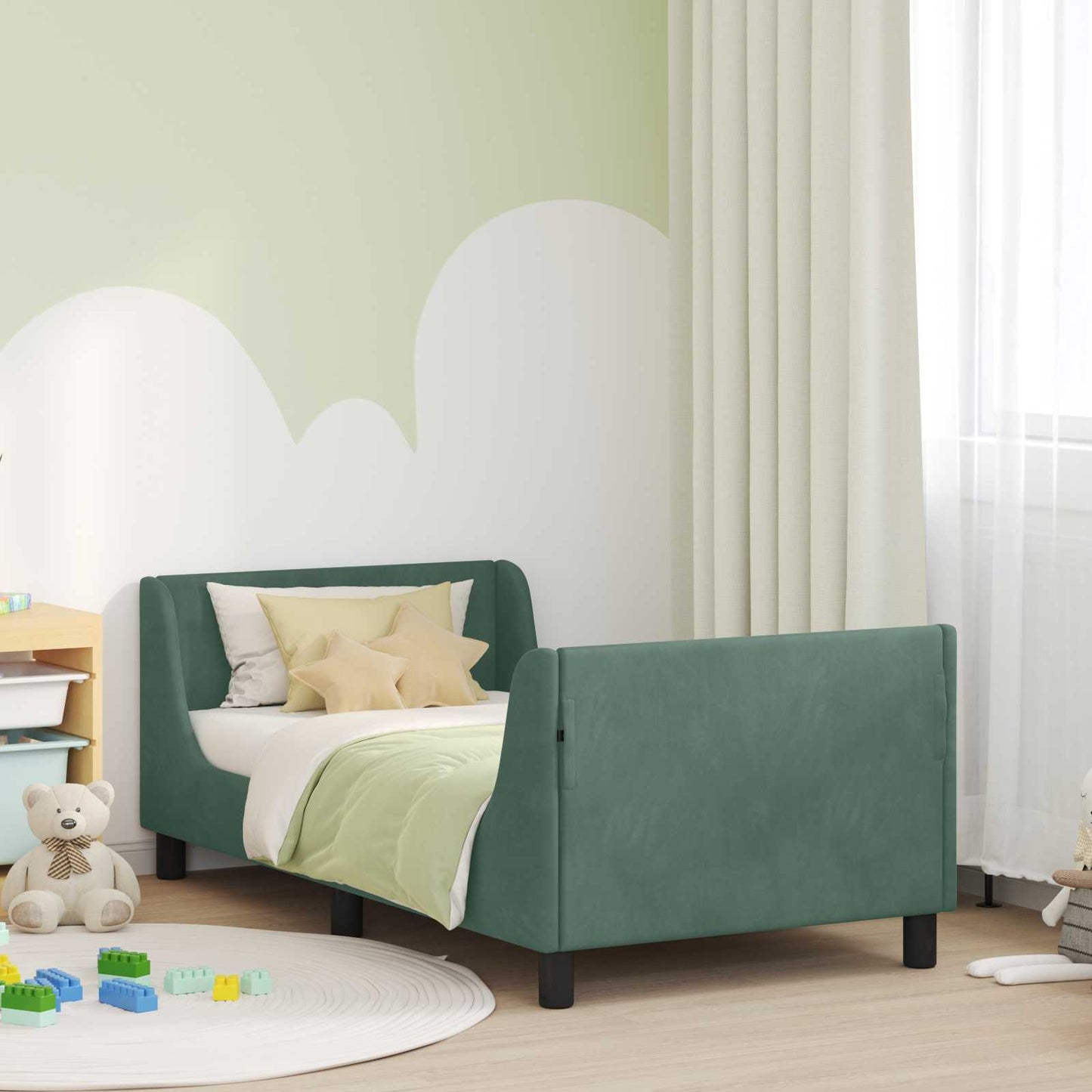 Struttura letto bambini con testata Verde Mare 80 x 160 cm