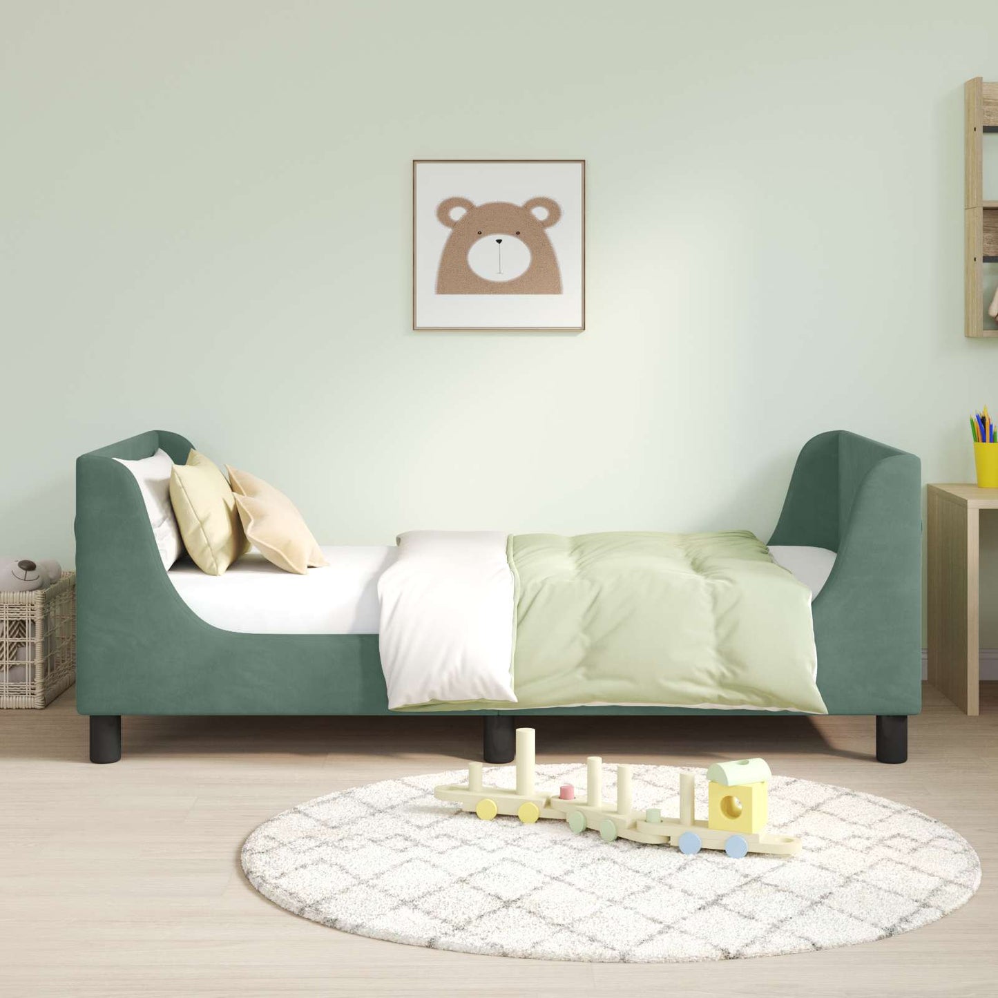 Struttura letto bambini con testata Verde Mare 80 x 160 cm