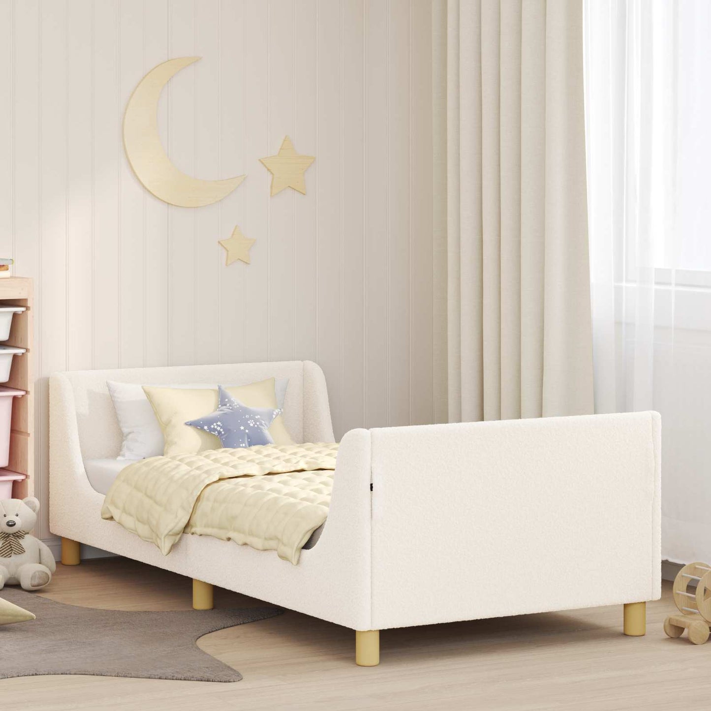 Struttura letto bambini con testata Crema 80 x 200 cm