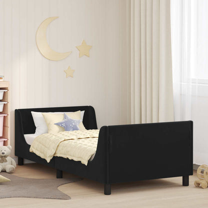 Struttura letto bambini con testata Nero 80 x 200 cm Velluto