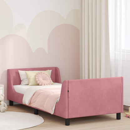 Struttura letto bambini con testata Rosa 80 x 200 cm Velluto