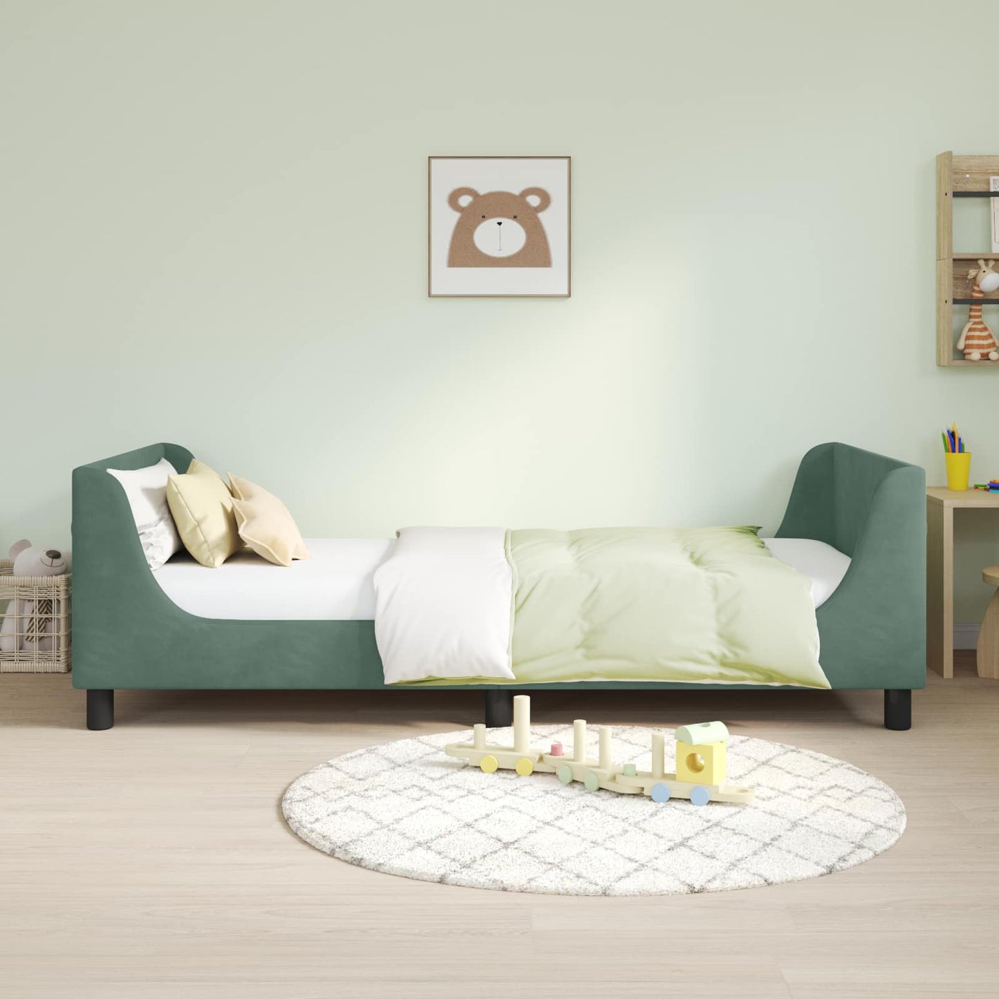 Struttura letto bambini con testata Verde Mare 80 x 200 cm