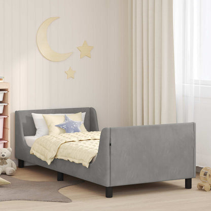 Struttura letto bambini con testata Grigio chiaro 90 x 190 cm