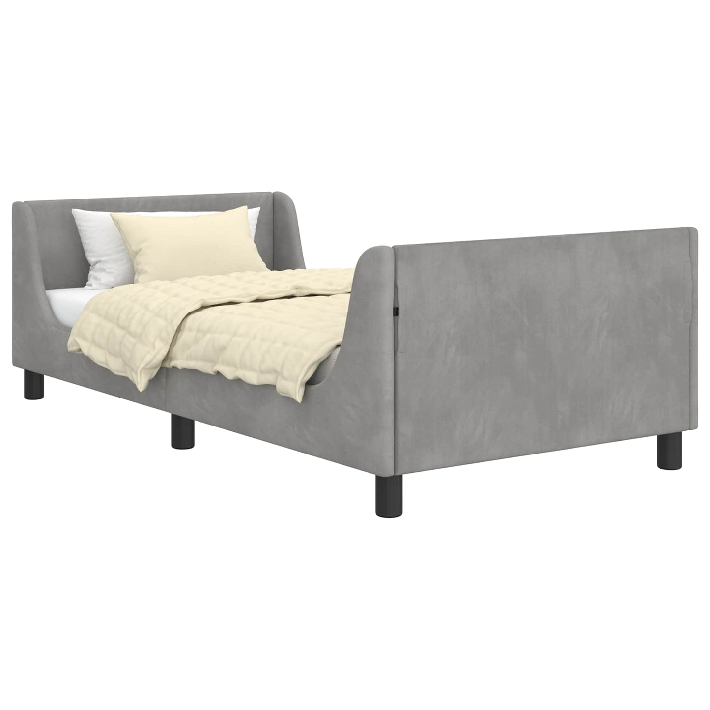 Struttura letto bambini con testata Grigio chiaro 90 x 190 cm