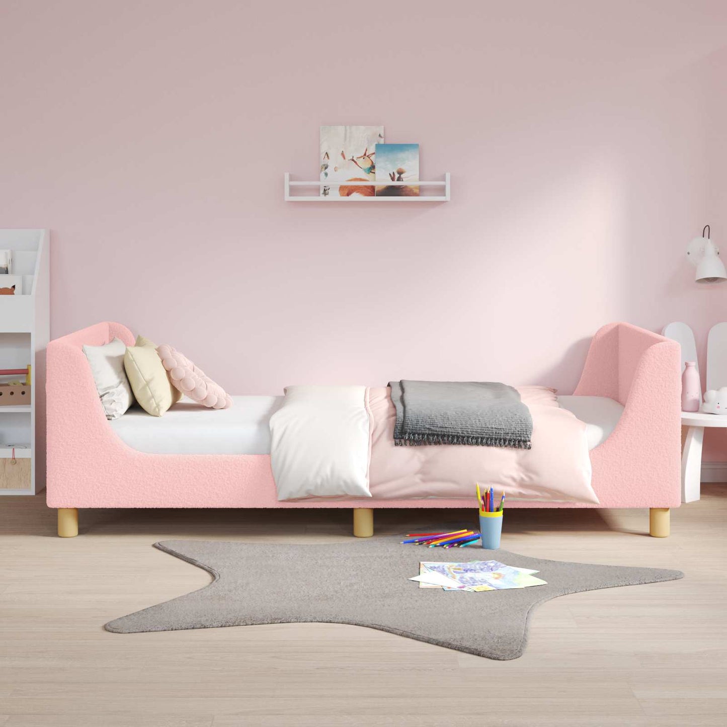 Struttura letto bambini con testata Rosa 90 x 200 cm