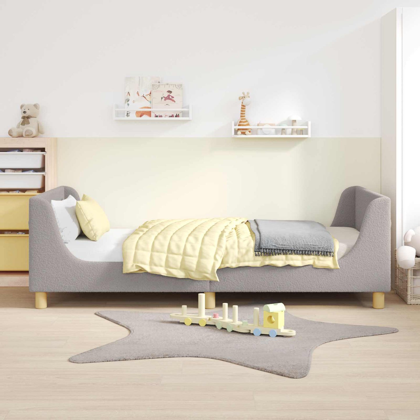 Struttura letto bambini con testata Grigio chiaro 90 x 200 cm