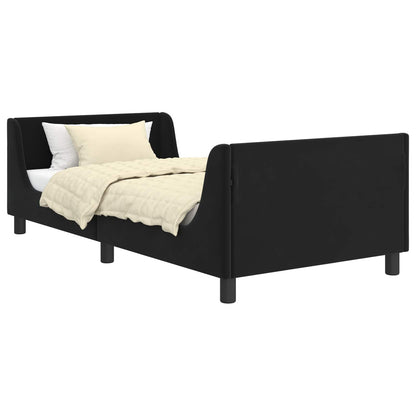 Struttura letto bambini con testata Nero 90 x 200 cm Velluto