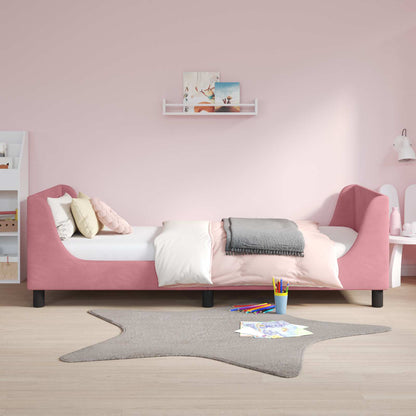 Struttura letto bambini con testata Rosa 90 x 200 cm Velluto