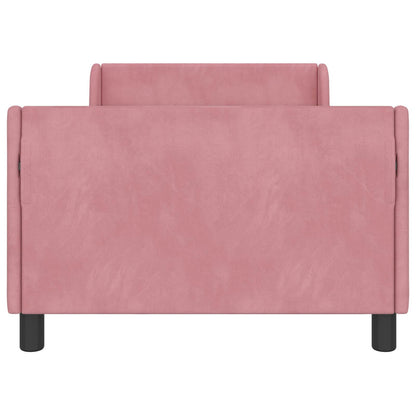 Struttura letto bambini con testata Rosa 90 x 200 cm Velluto