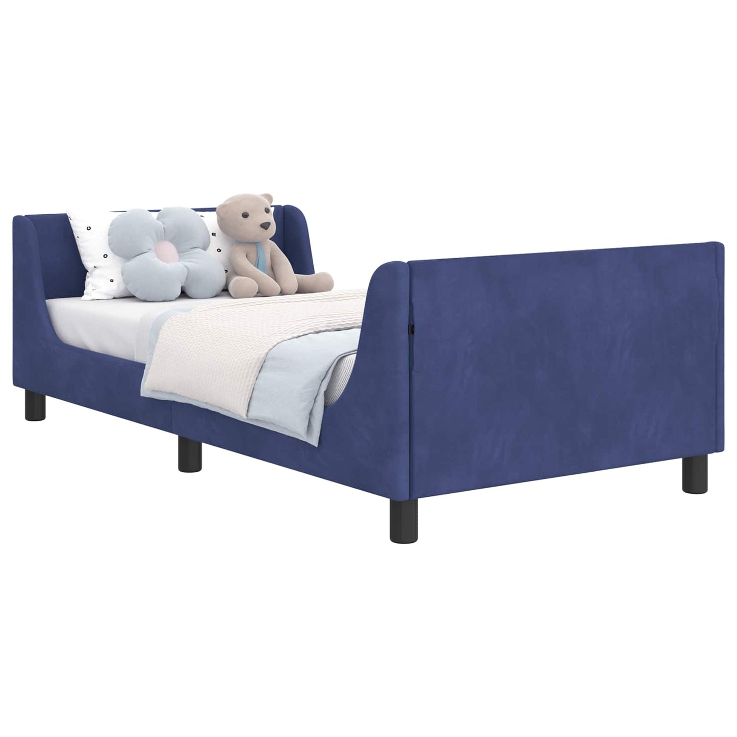 Struttura letto bambini con testata Blu Polizia 90 x 200 cm