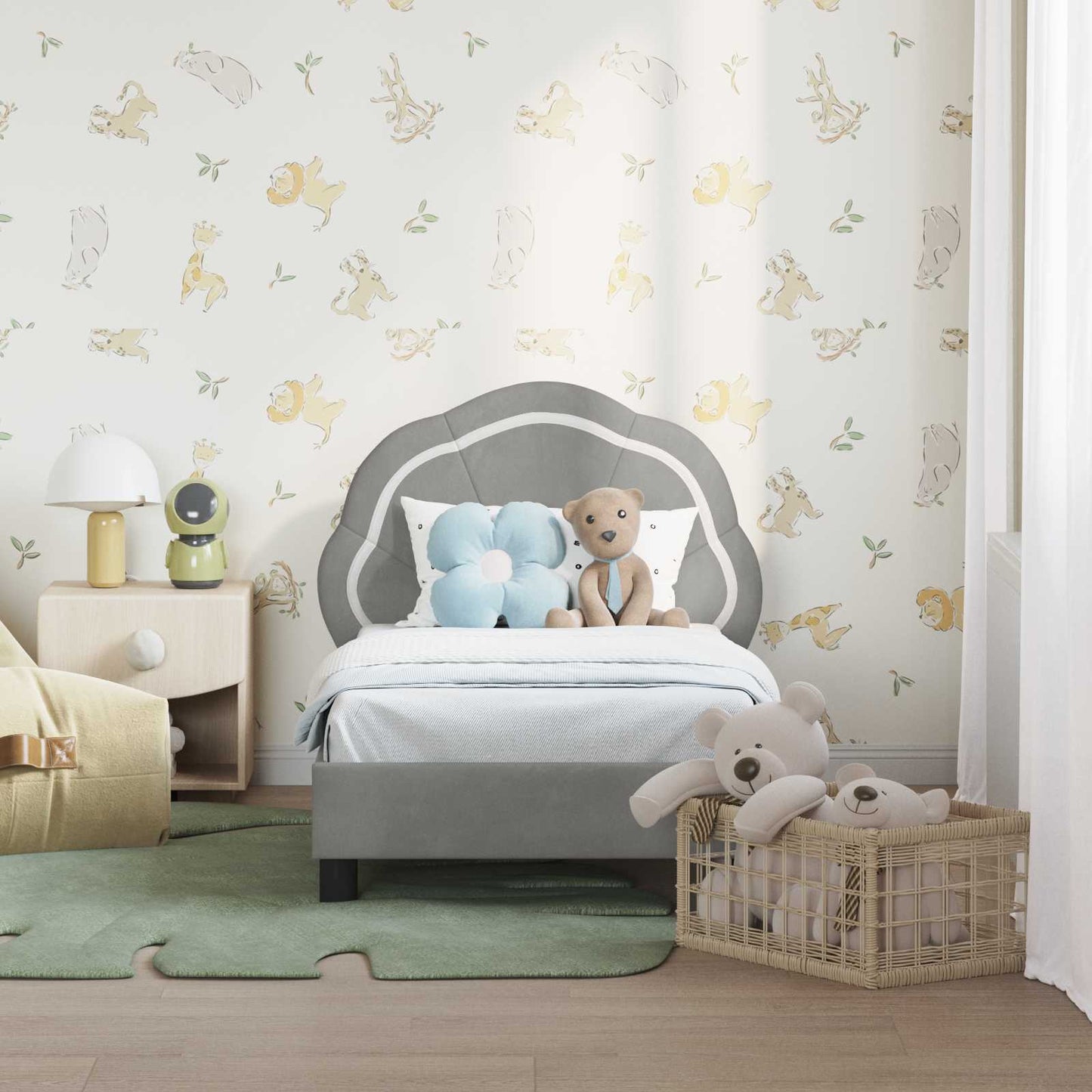 Struttura letto per bambini con testata Grigio chiaro