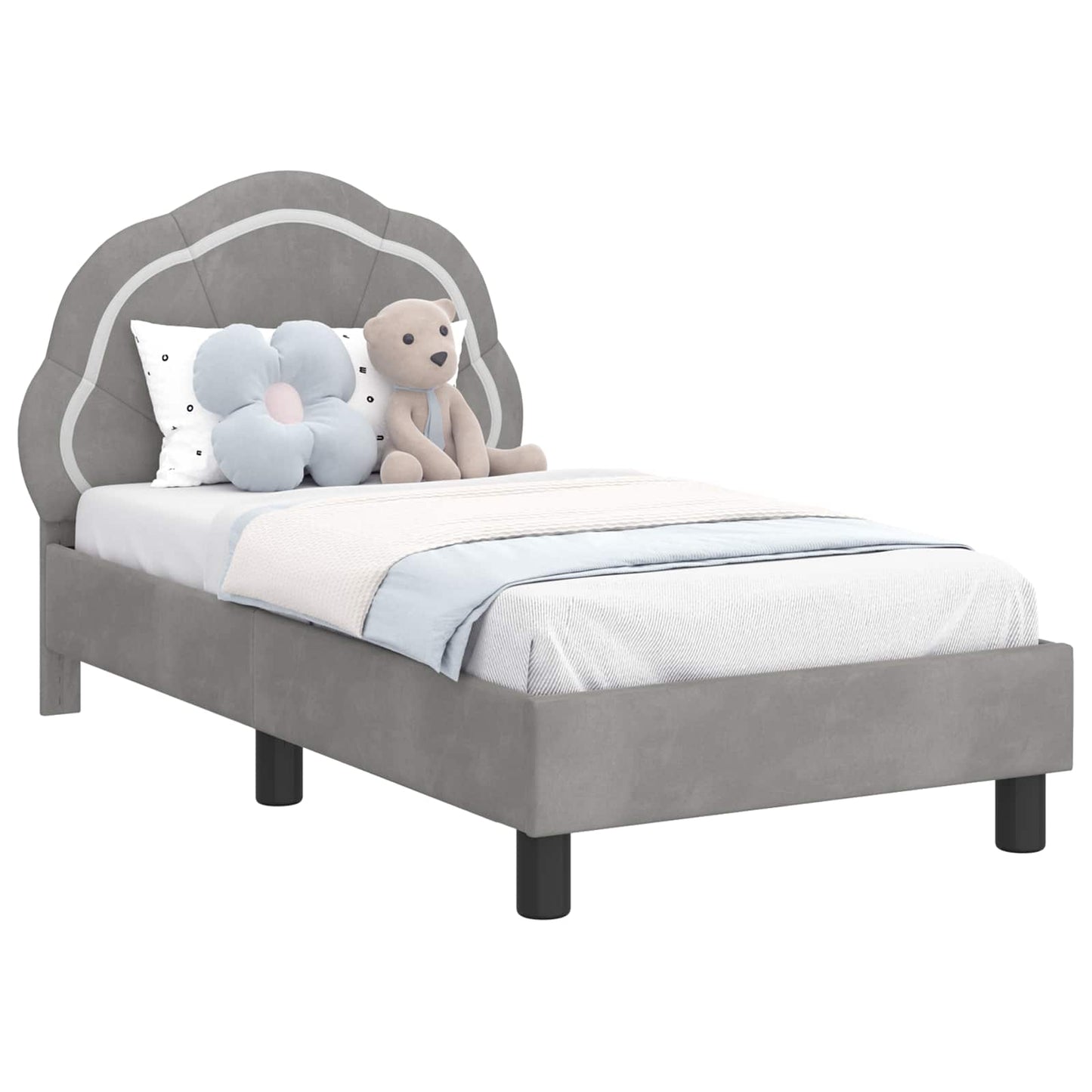 Struttura letto per bambini con testata Grigio chiaro