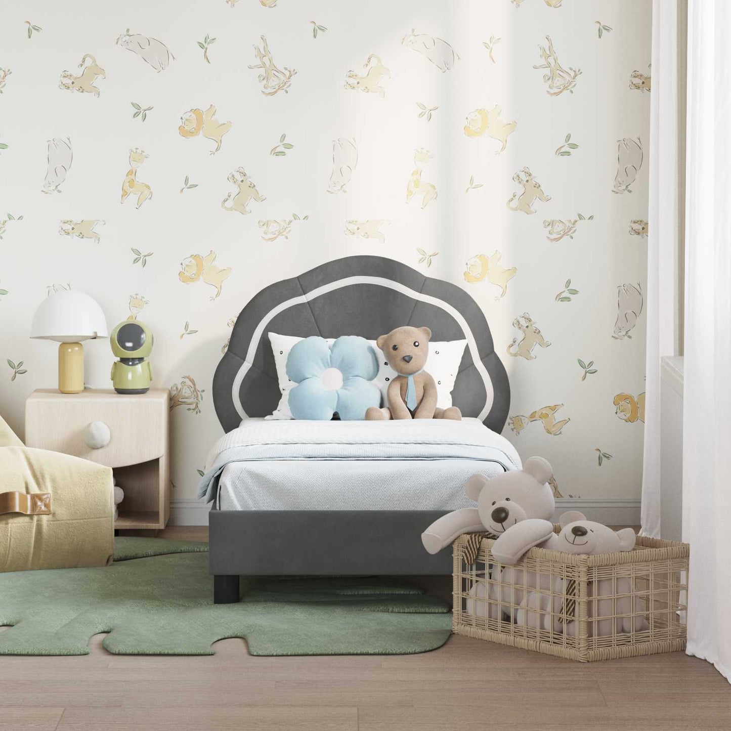 Struttura letto per bambini con testata Grigio scuro